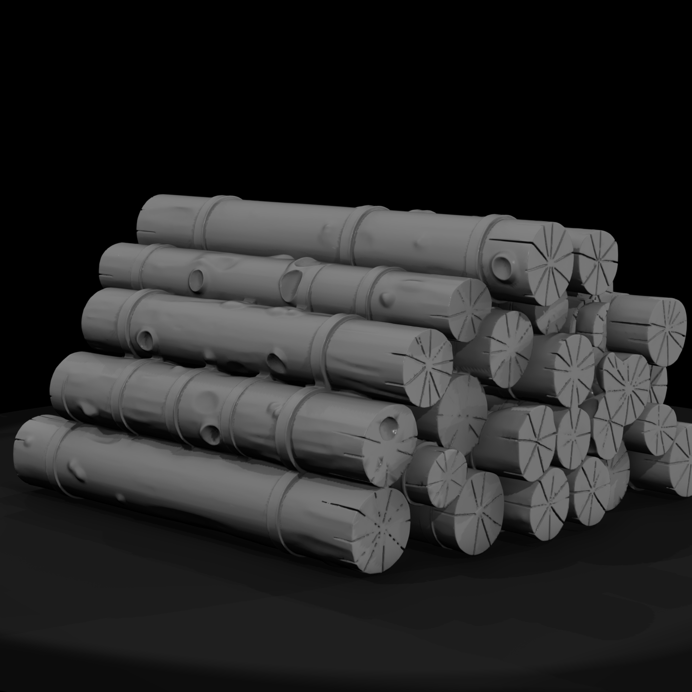 Stacked Wood Log Pile