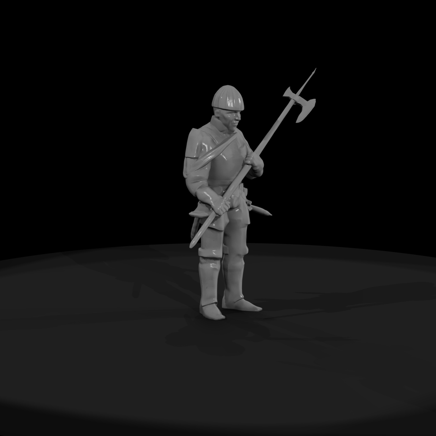 Medieval Armoured Halberdier