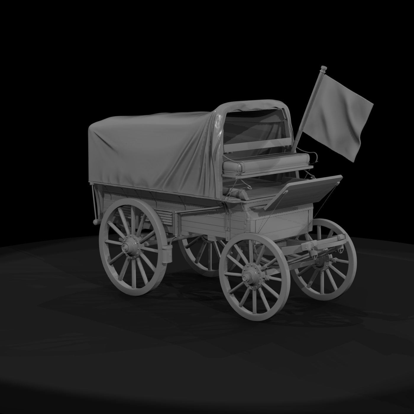 Victorian Horse-Drawn Ambulance Wagon