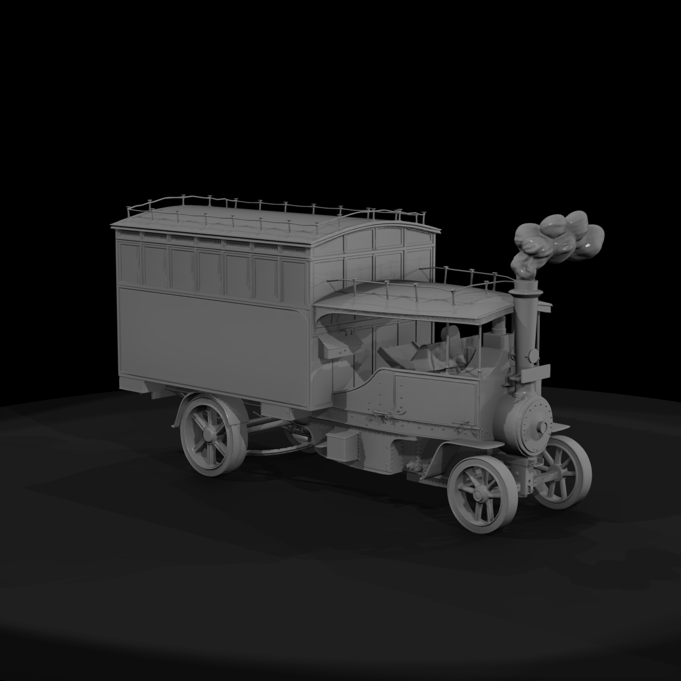 Vintage Steam Bus (Turn-of-the-Century Charabanc)