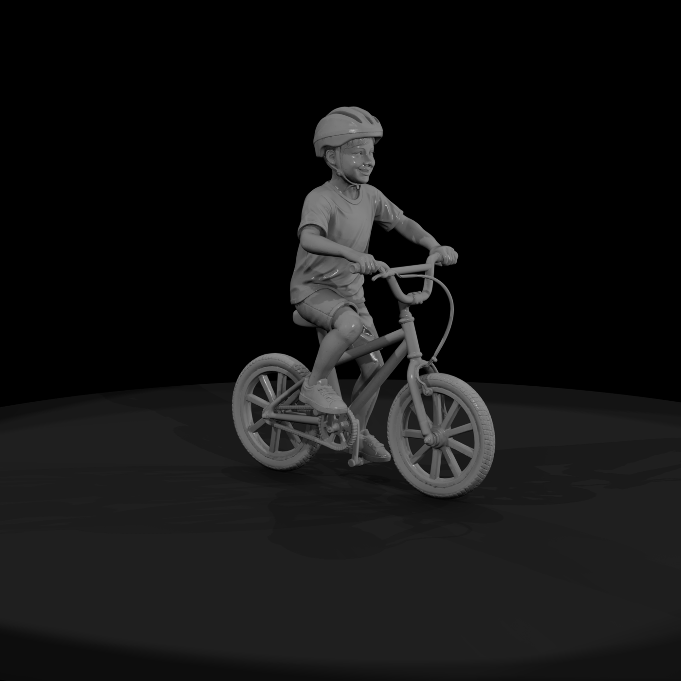 Boy Riding a BMX Bike
