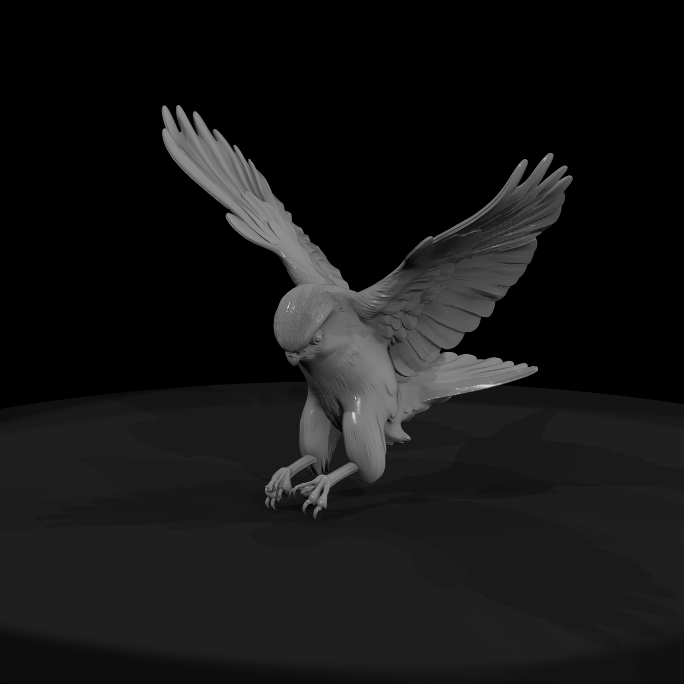 Stylized Falcon Figurine (Perched)