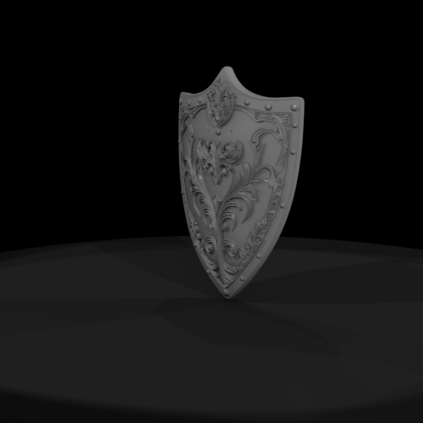 Ornate Gothic Kite Shield — Medieval & Wargames