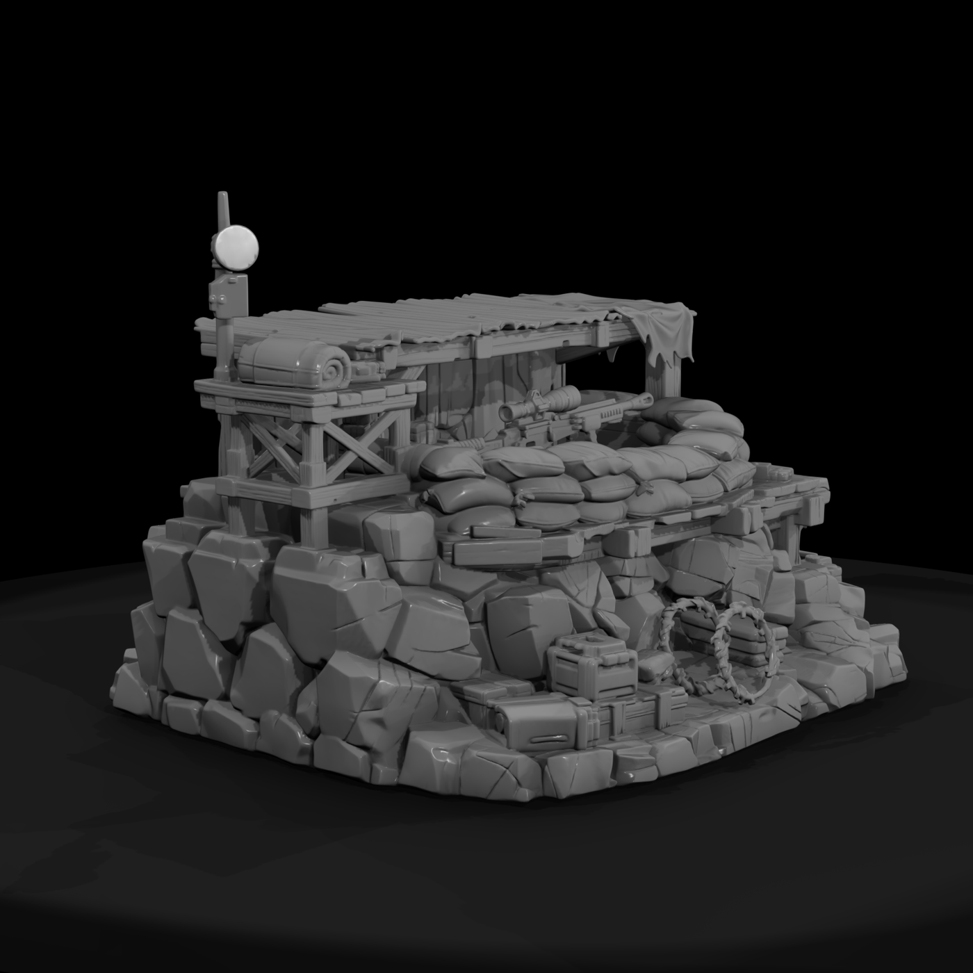 Sniper Nest Sandbag Emplacement