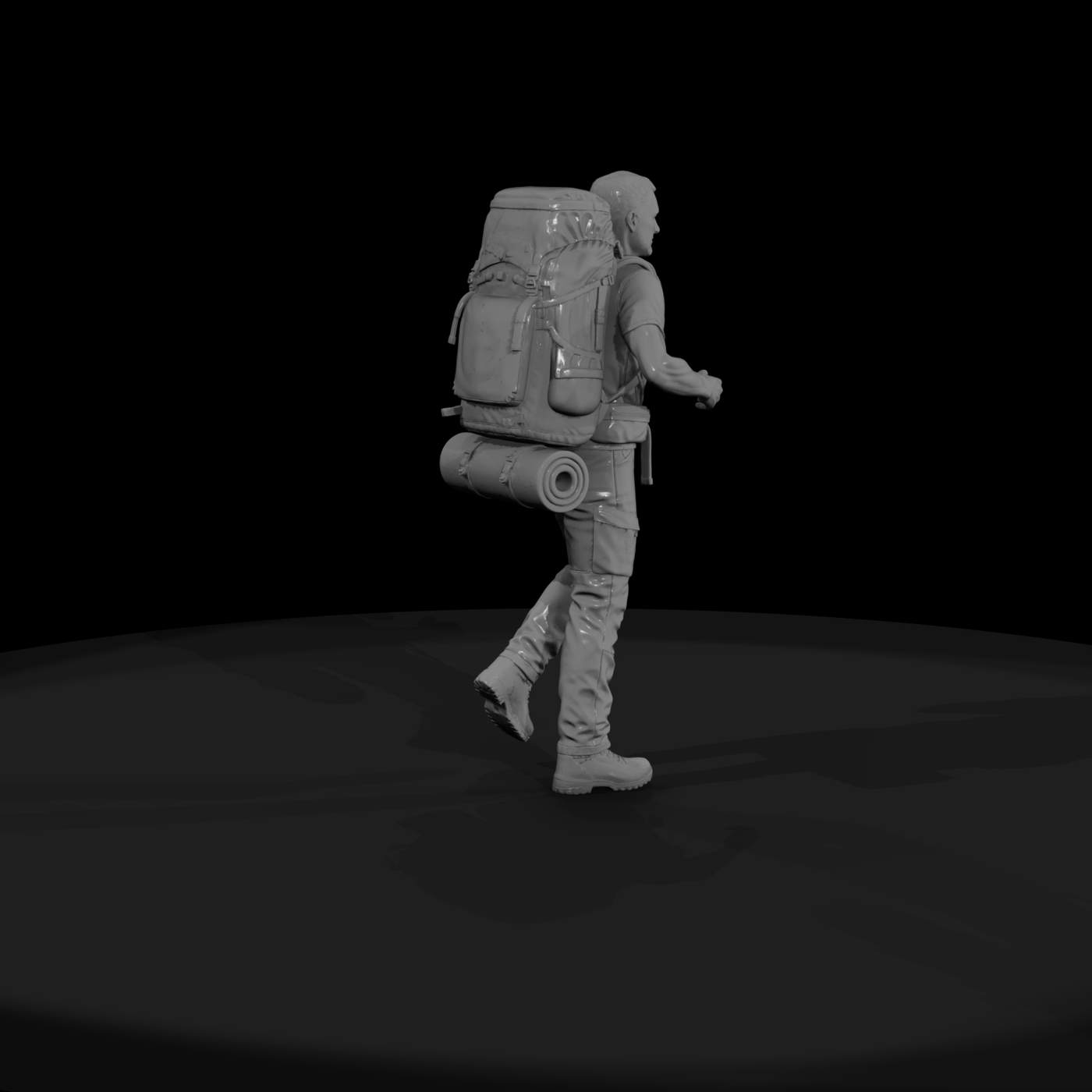 Backpacker Hiker with Rucksack