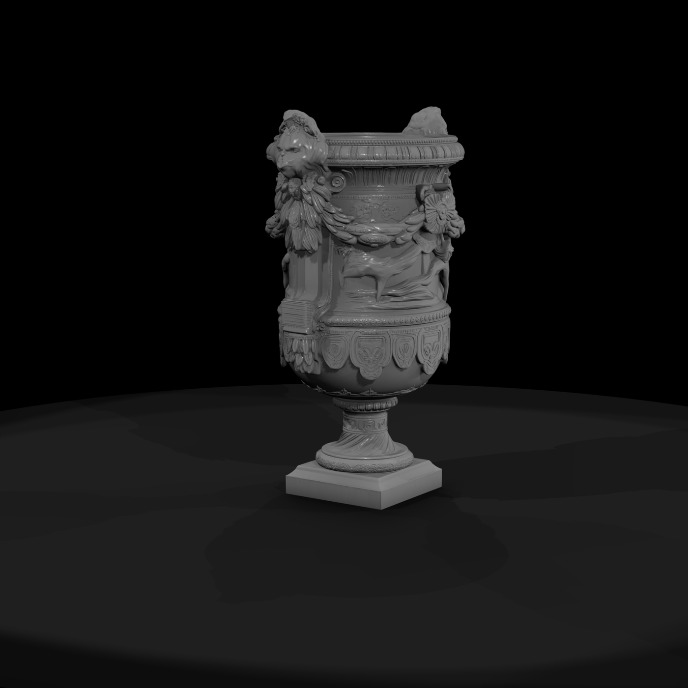 Neoclassical Carved Urn — Decorative & Display Prop