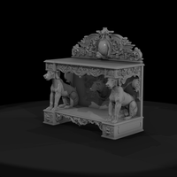 Carved Rococo Hunting Console Bench — thumbnail 3