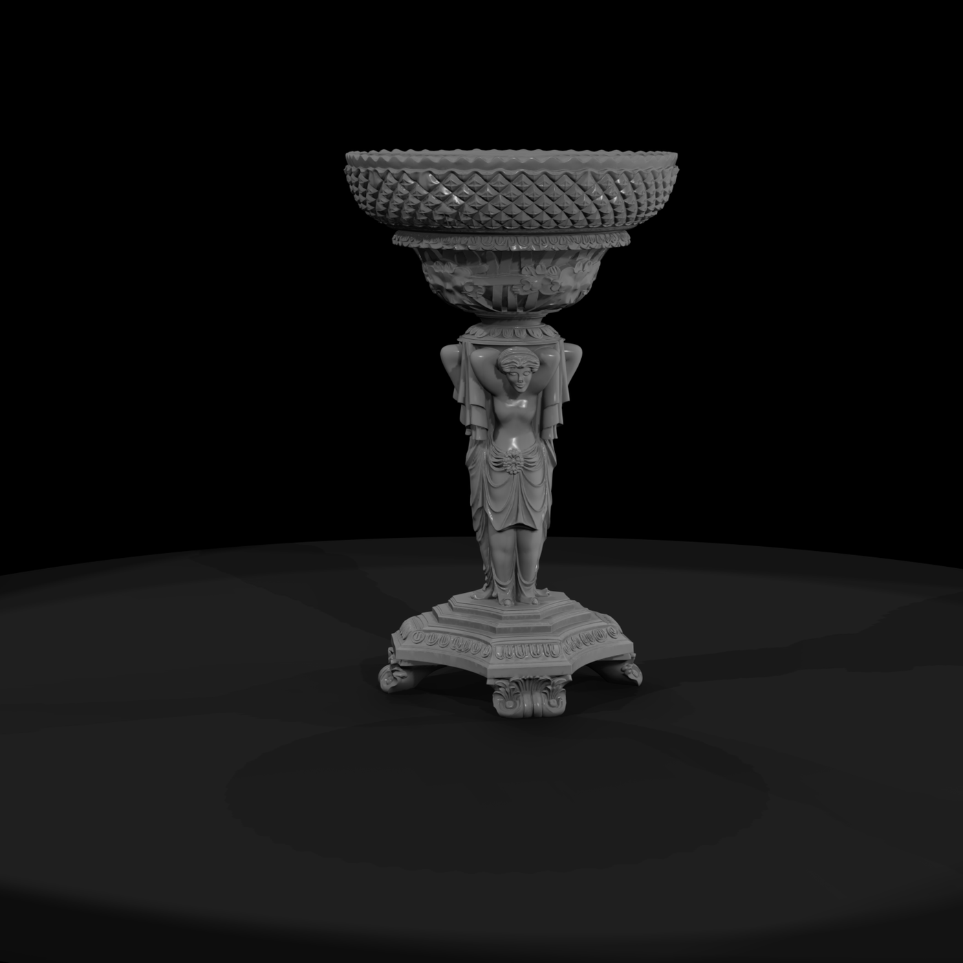 Neoclassical Caryatid Pedestal Compote