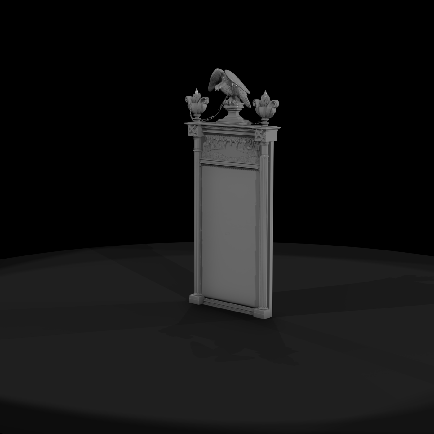 Neoclassical Grave Stele with Eagle and Urns