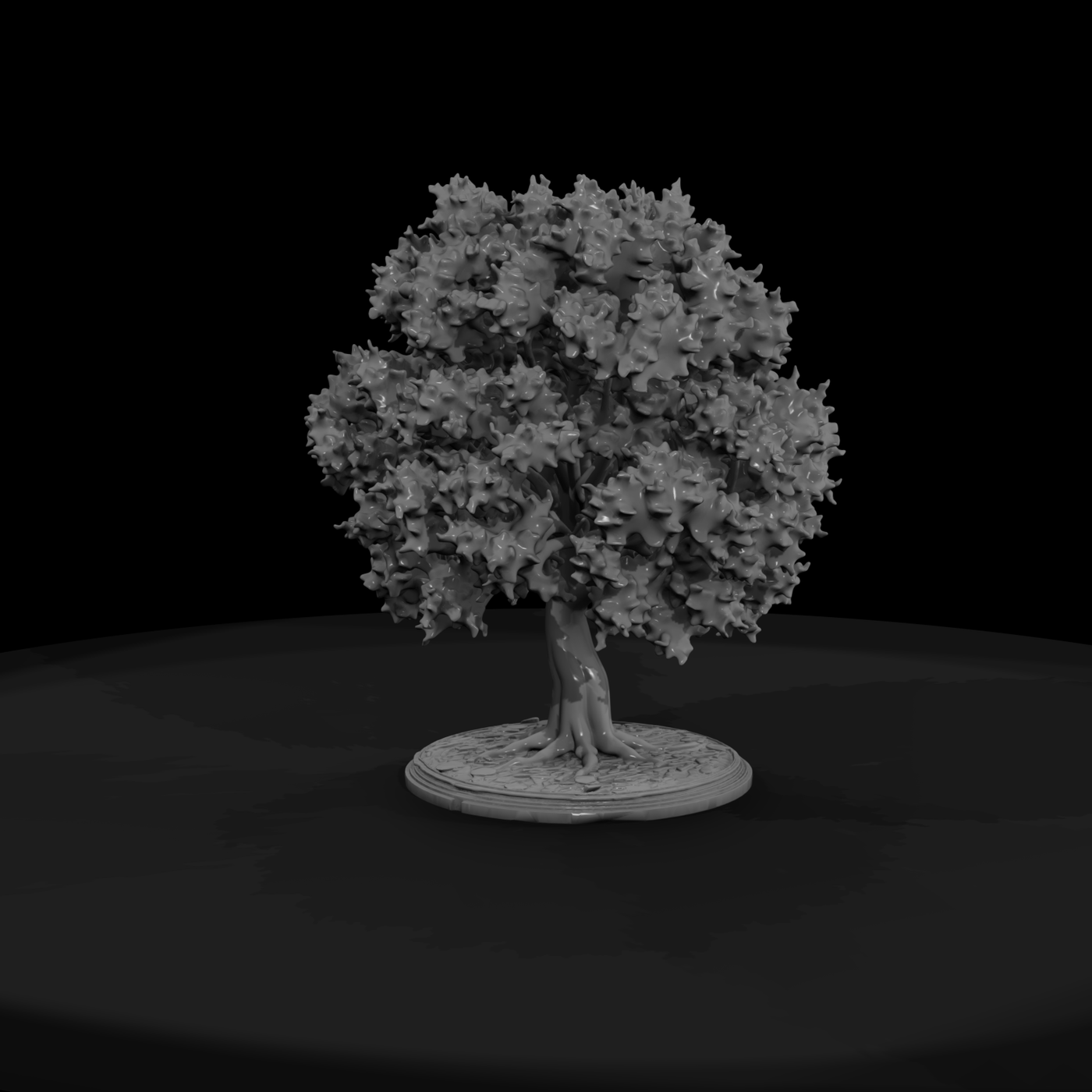 Stylized Tree on Round Base