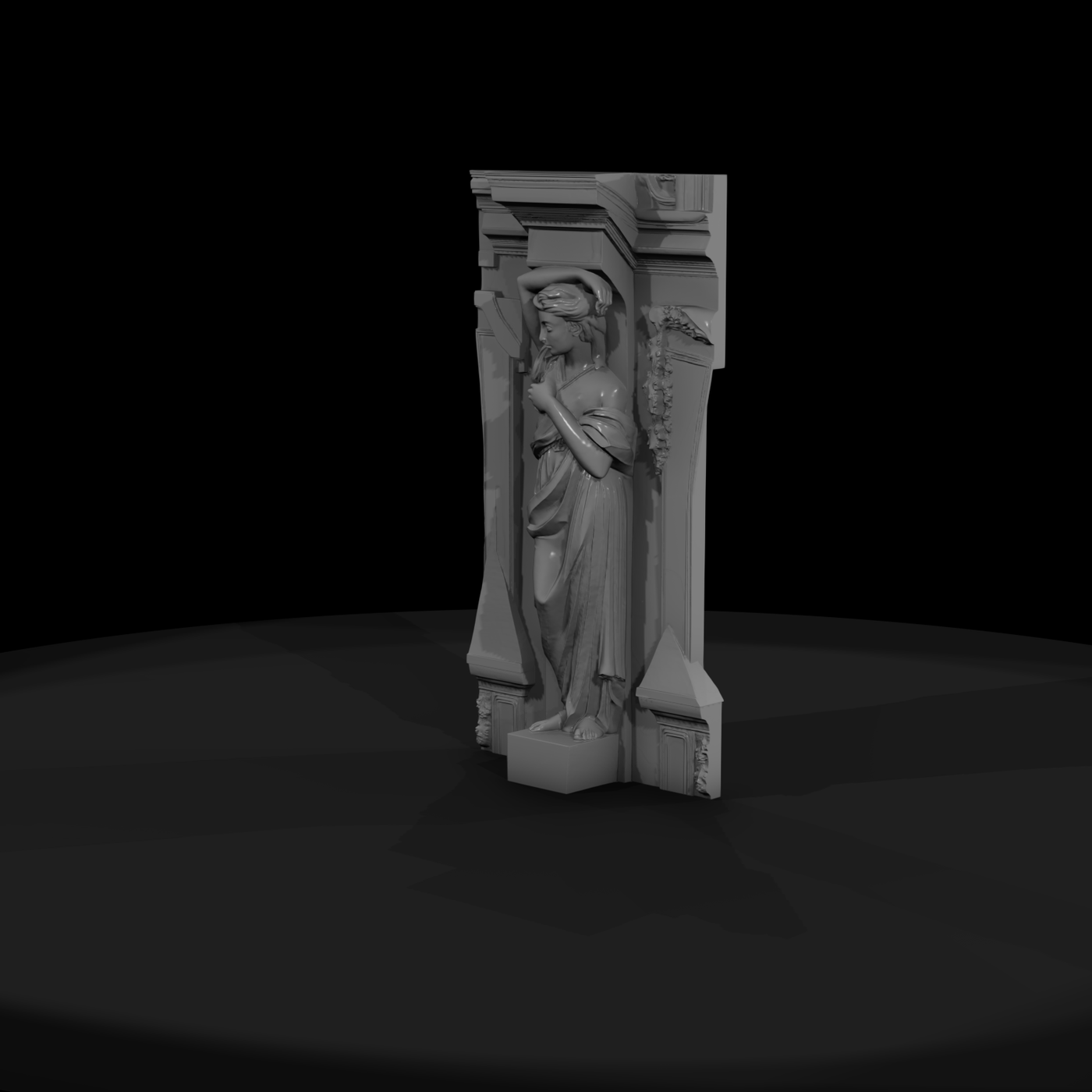 Neoclassical Caryatid Wall Statue (Flat‑Back) — Ornament