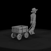amish-wooden-wagon-3d-model — thumbnail 4