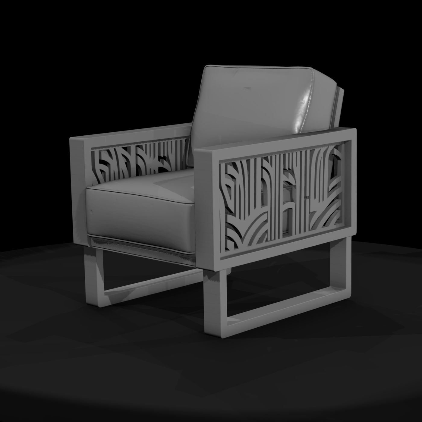 Art Deco Upholstered Armchair