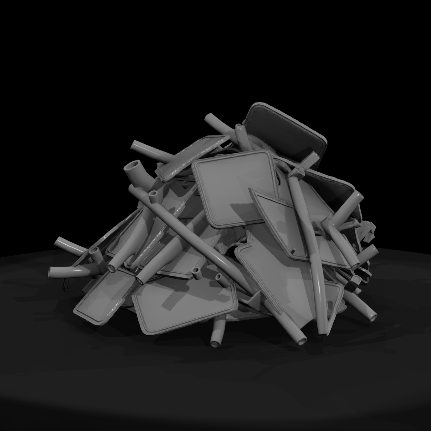 Pile of Discarded Road Signs — Scatter