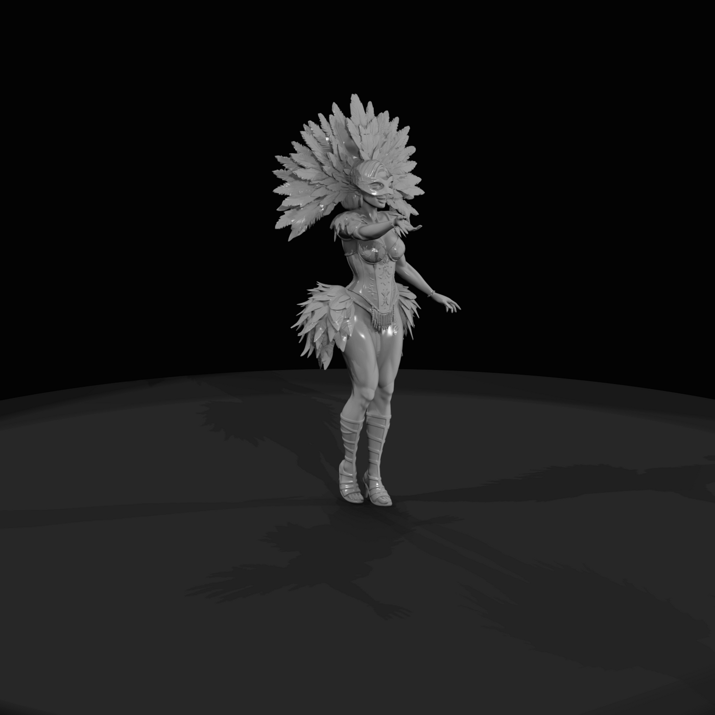 Carnival Samba Dancer with Feathers