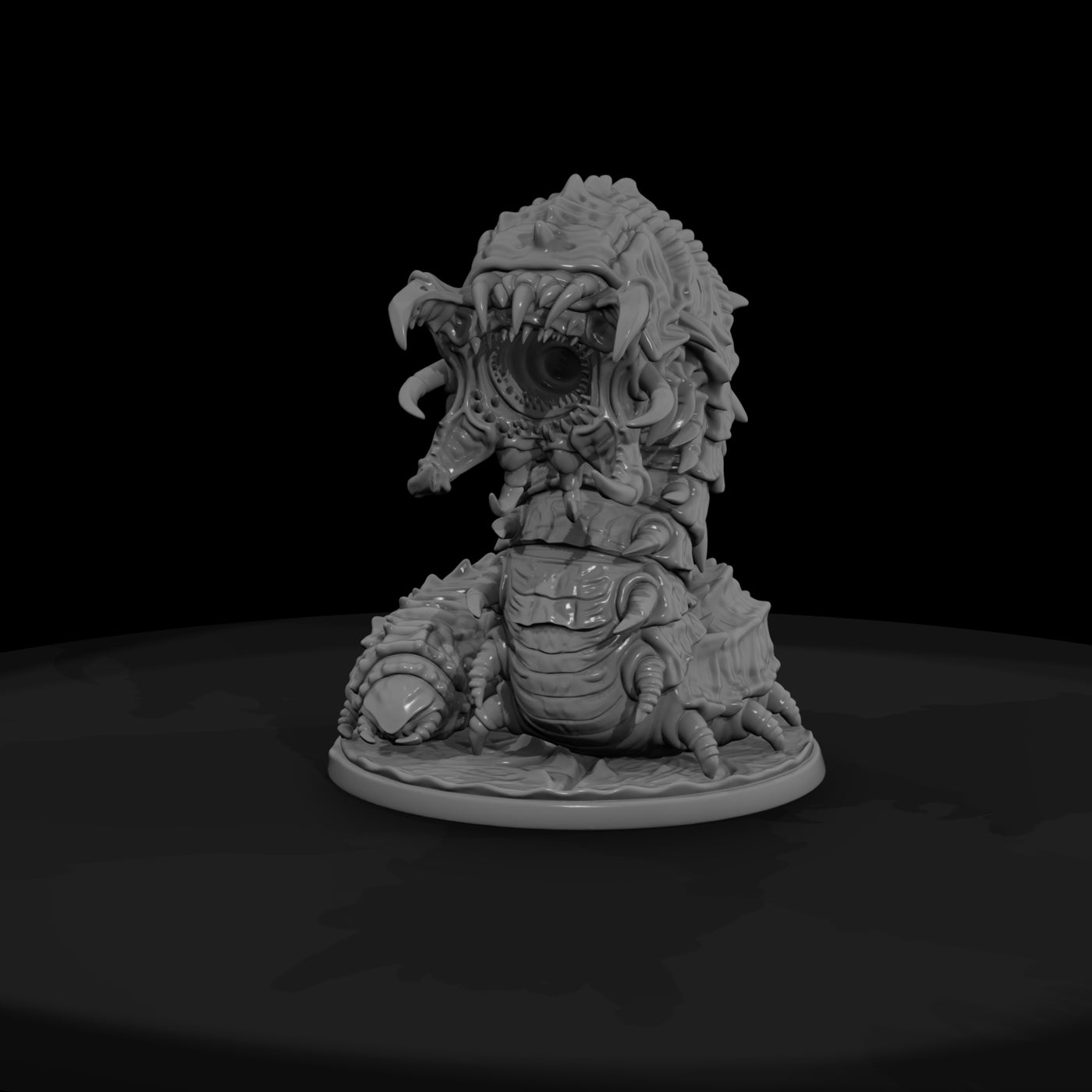 stylized-spiked-giant-predatory-worm-3d-miniature
