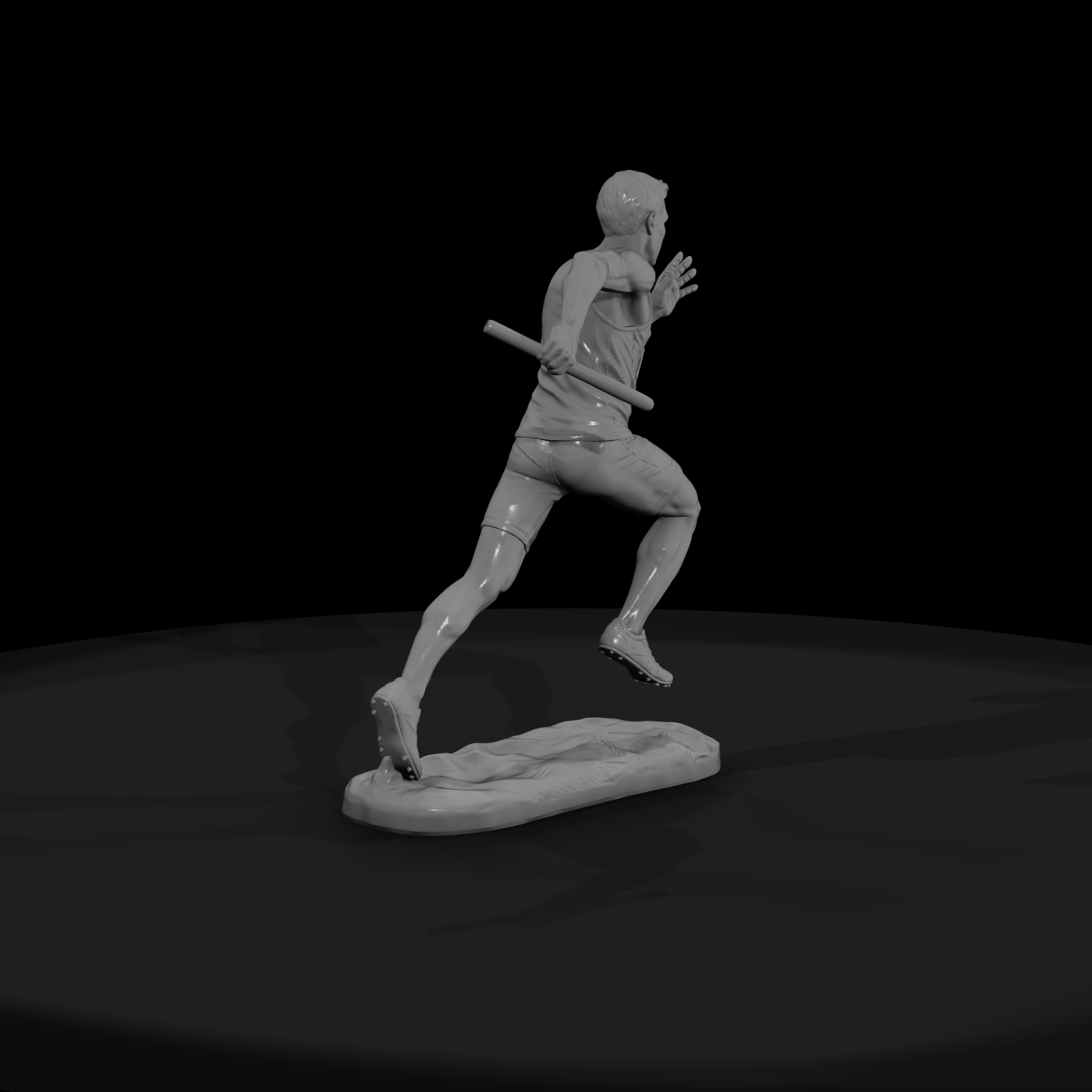 Sprinter Handing Off a Relay Baton
