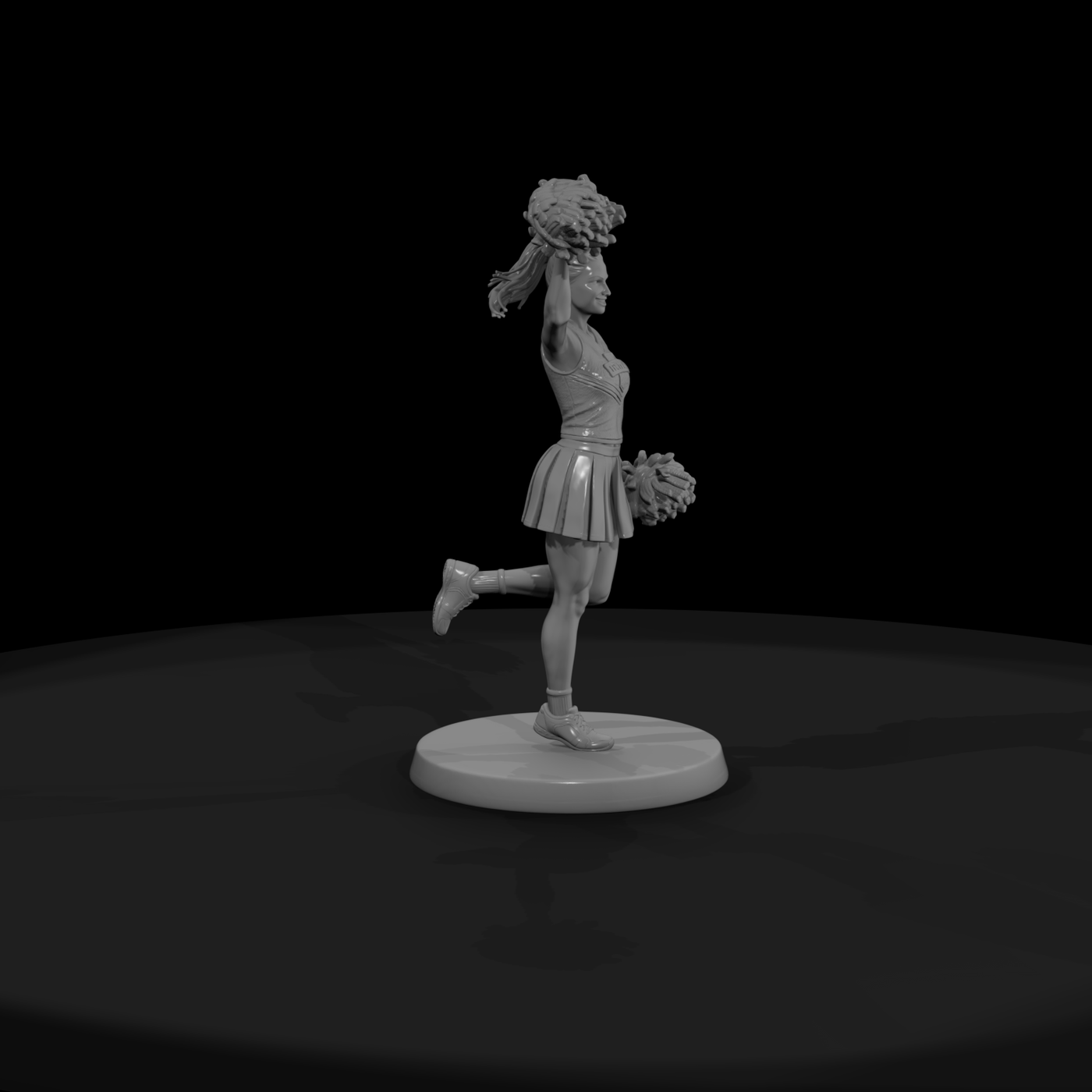 Cheerleader with Pom-Poms