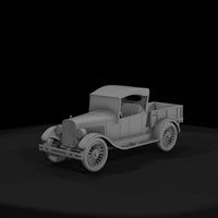 untextured_classic_1920s_pickup_truck_3d_model — thumbnail 2
