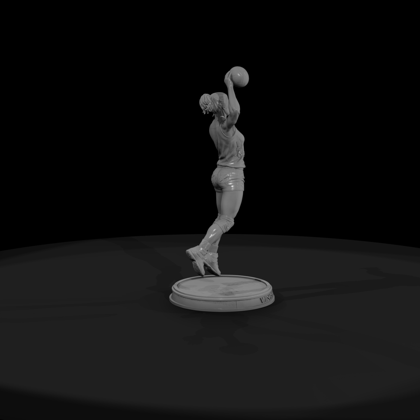 Volleyball Player Mid-Spike