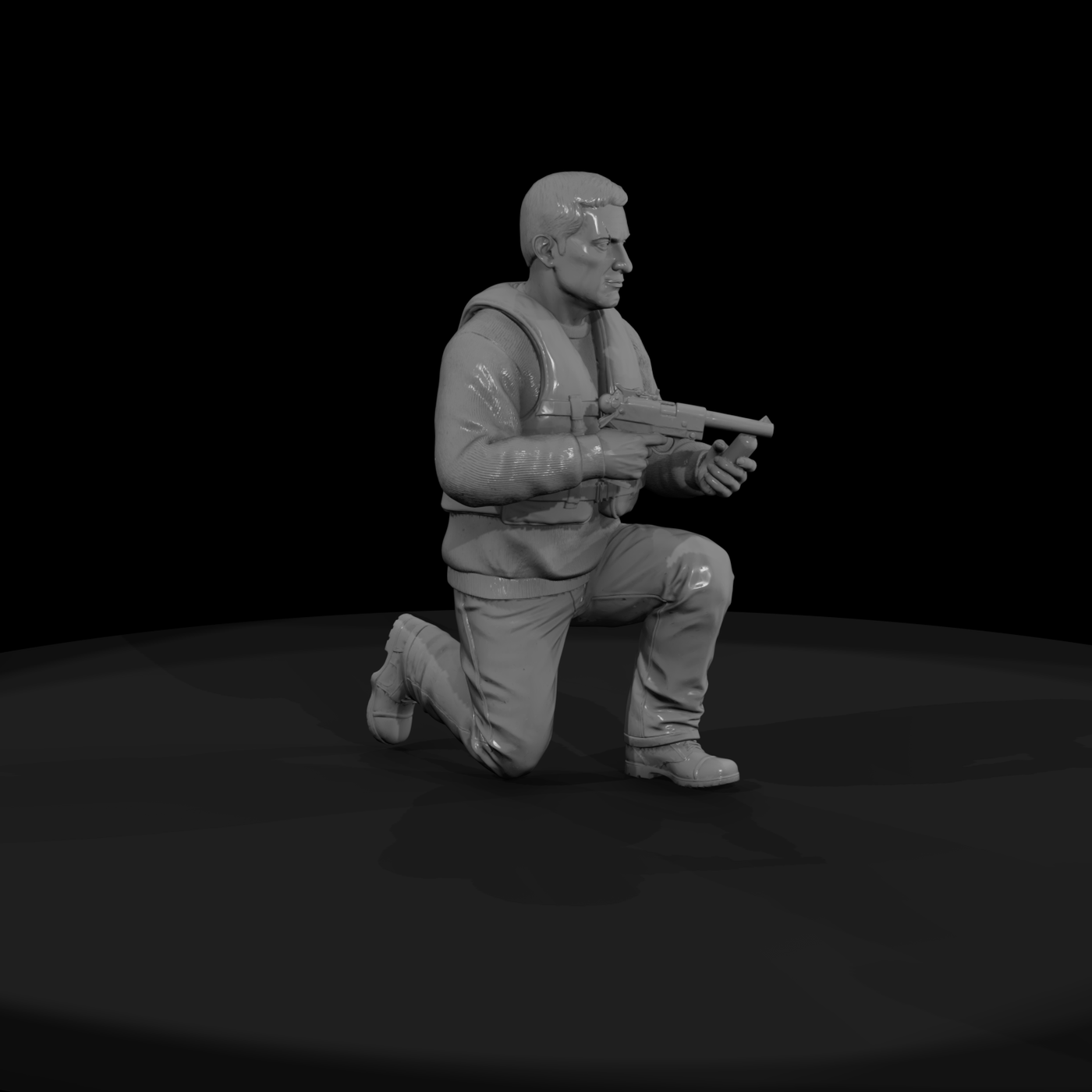 WWII US Army Rifleman Kneeling