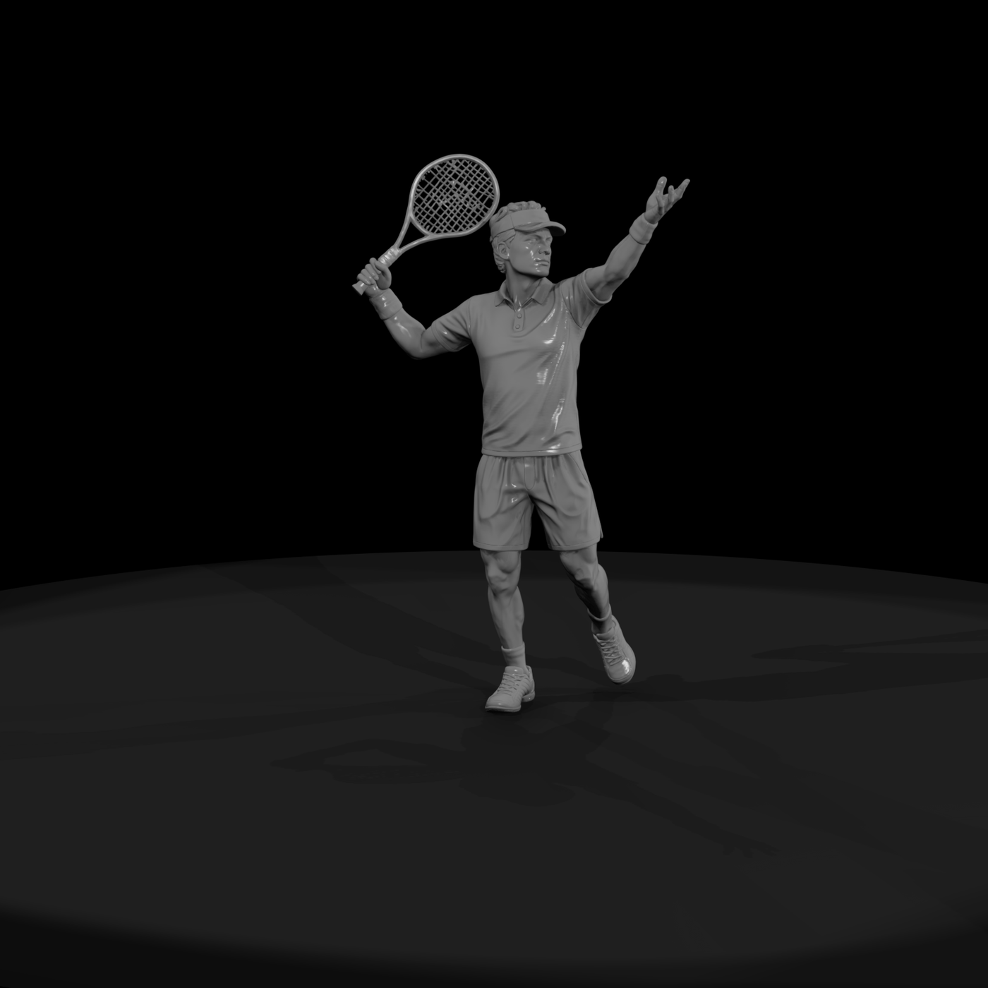 Tennis Player Serving
