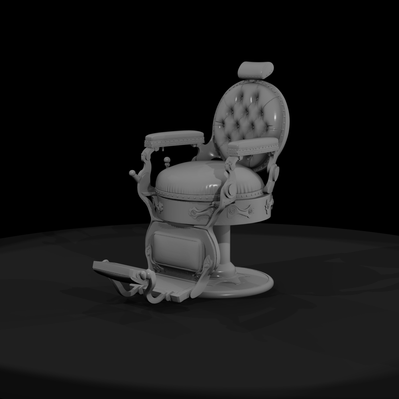 Vintage Tufted Barber Chair