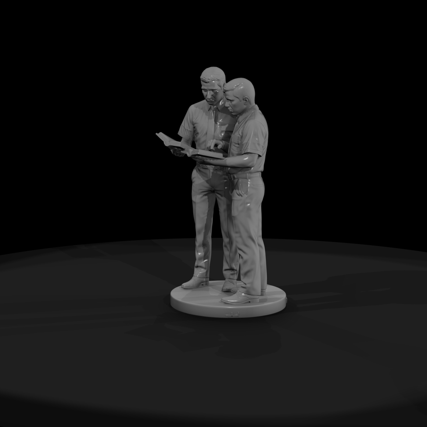 Two Missionaries Reading Scripture