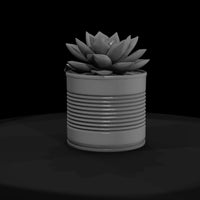 stylized-monochrome-succulent-tin-can-planter-3d-m — thumbnail 2