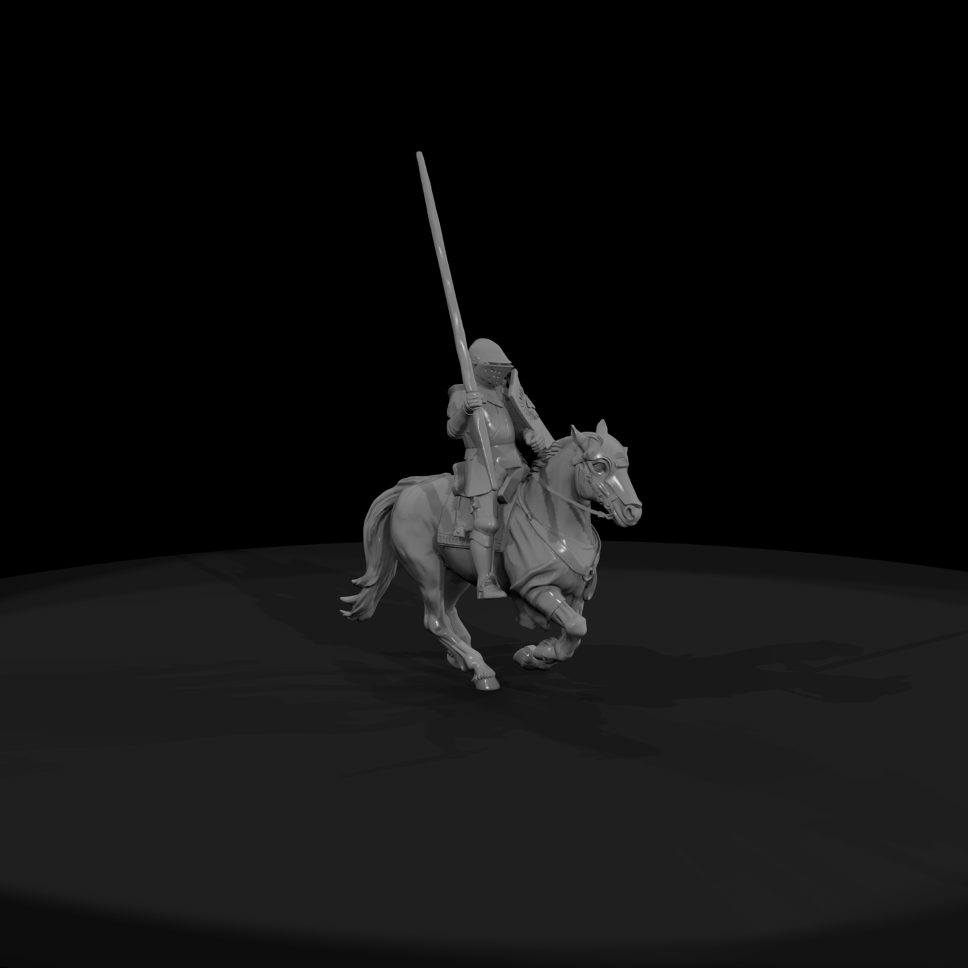 Mounted Medieval Knight with Lance