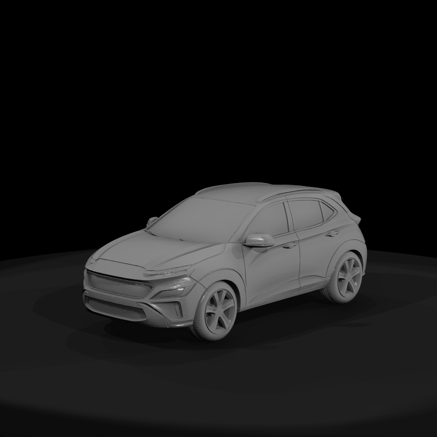 Clay Render Compact Crossover Suv 3D Model Xhurkm1