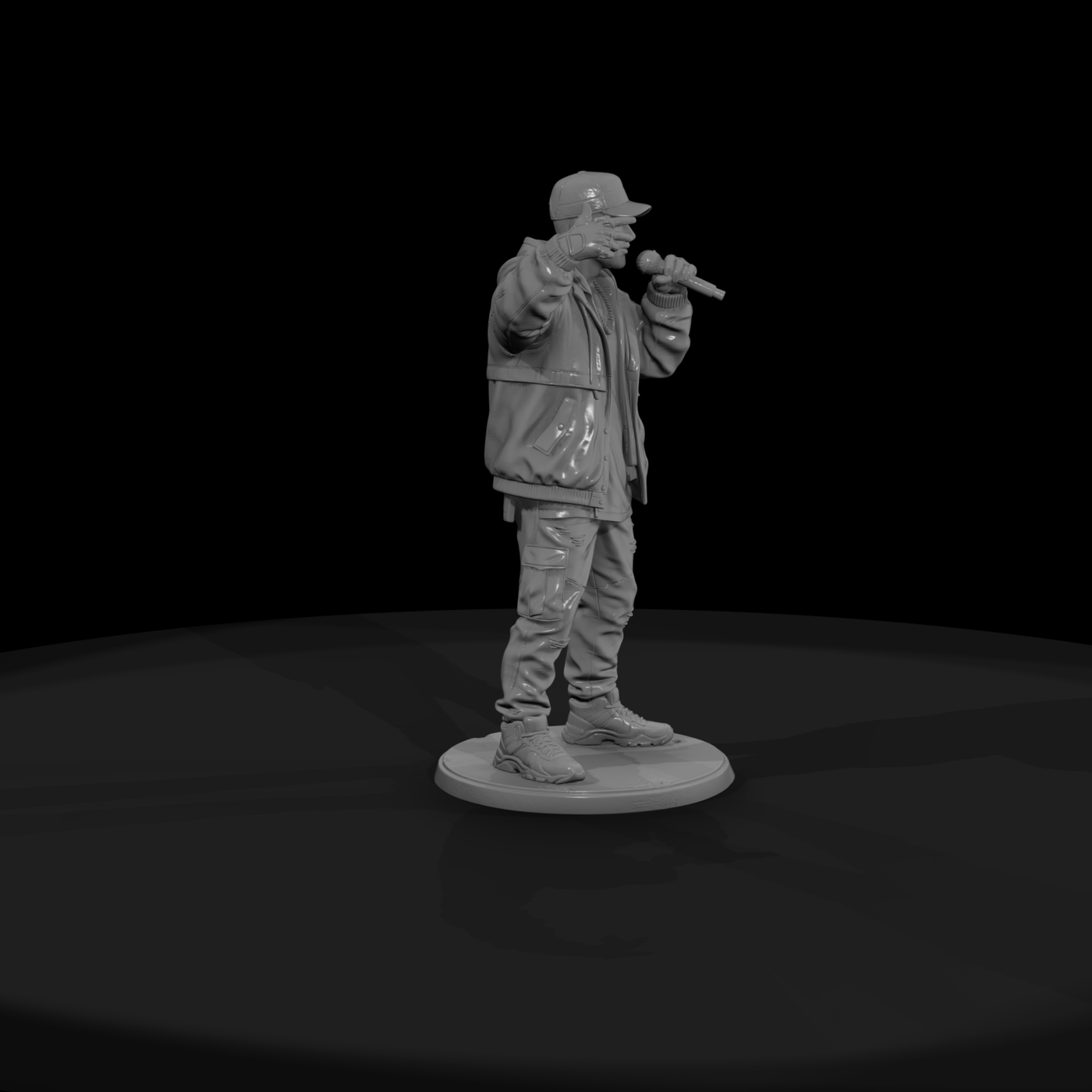 Hip-Hop Stage Emcee with Mic