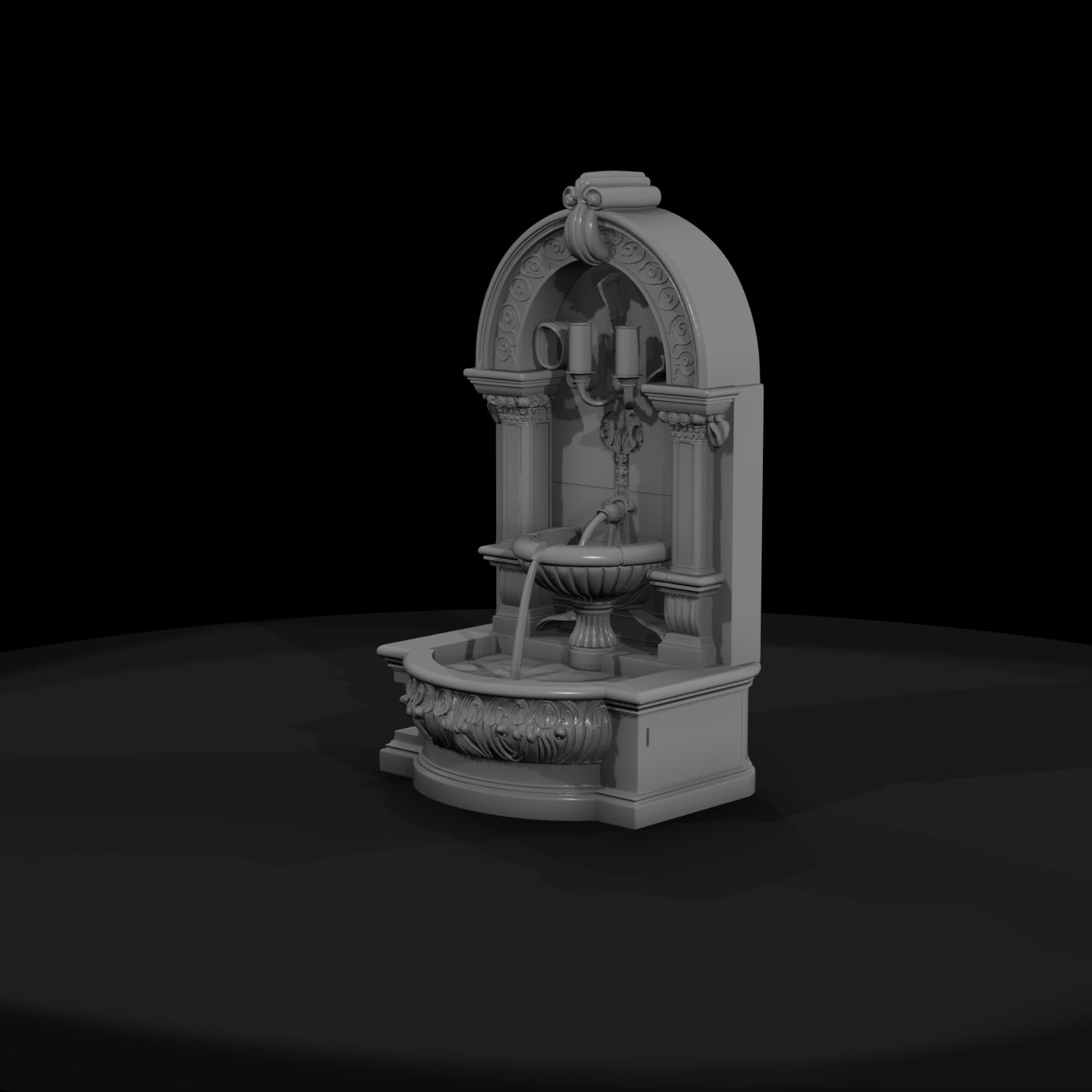 baroque-ornate-wall-mounted-water-fountain-3d-mode