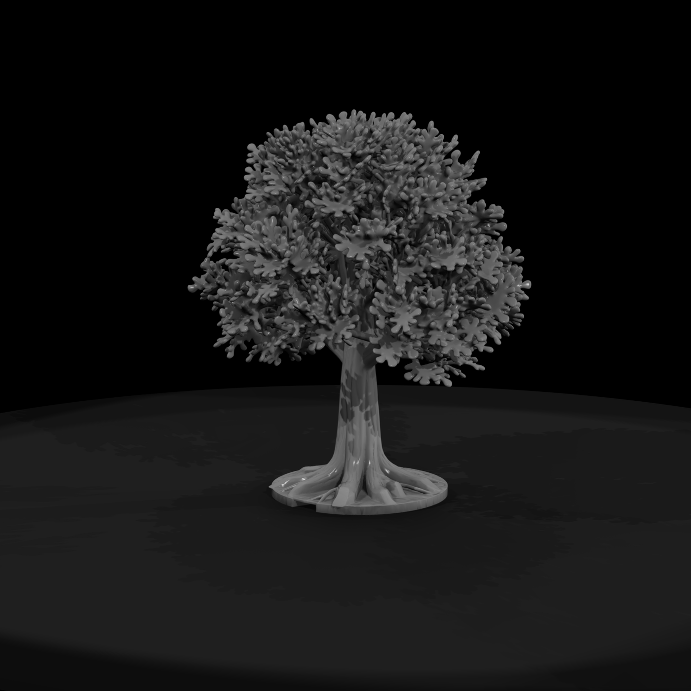 Stylized Oak Tree & Model Trains