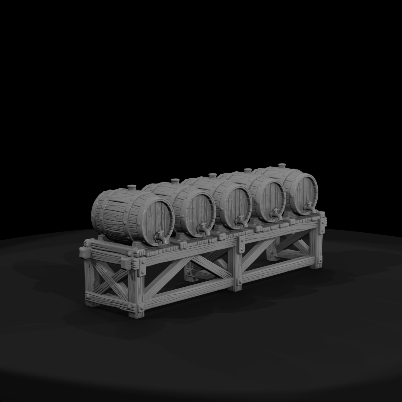 Mil 078 Wild West Fort Water Barrel Row