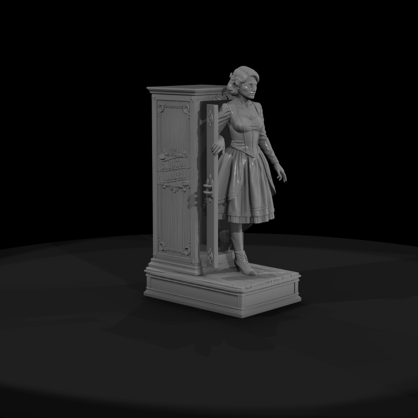 Stage Illusion Assistant and Cabinet
