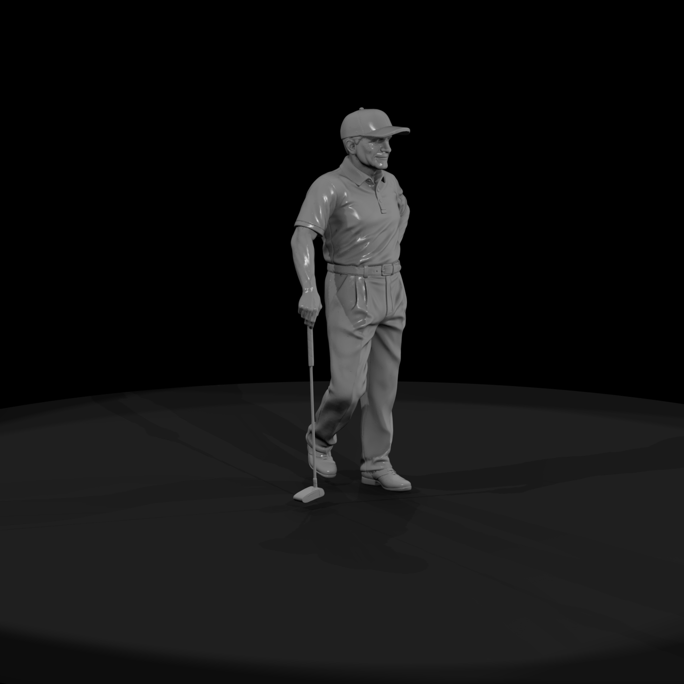 Elderly Golfer with Putter