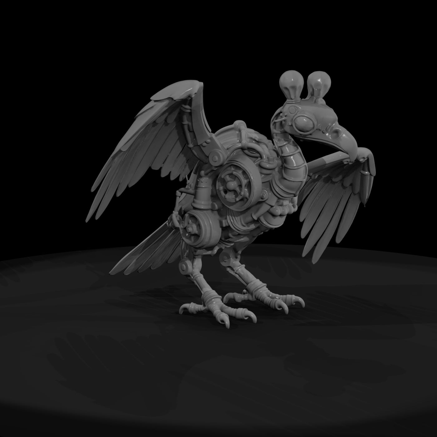 nightmare-clockwork-creatures-mechanical-vulture