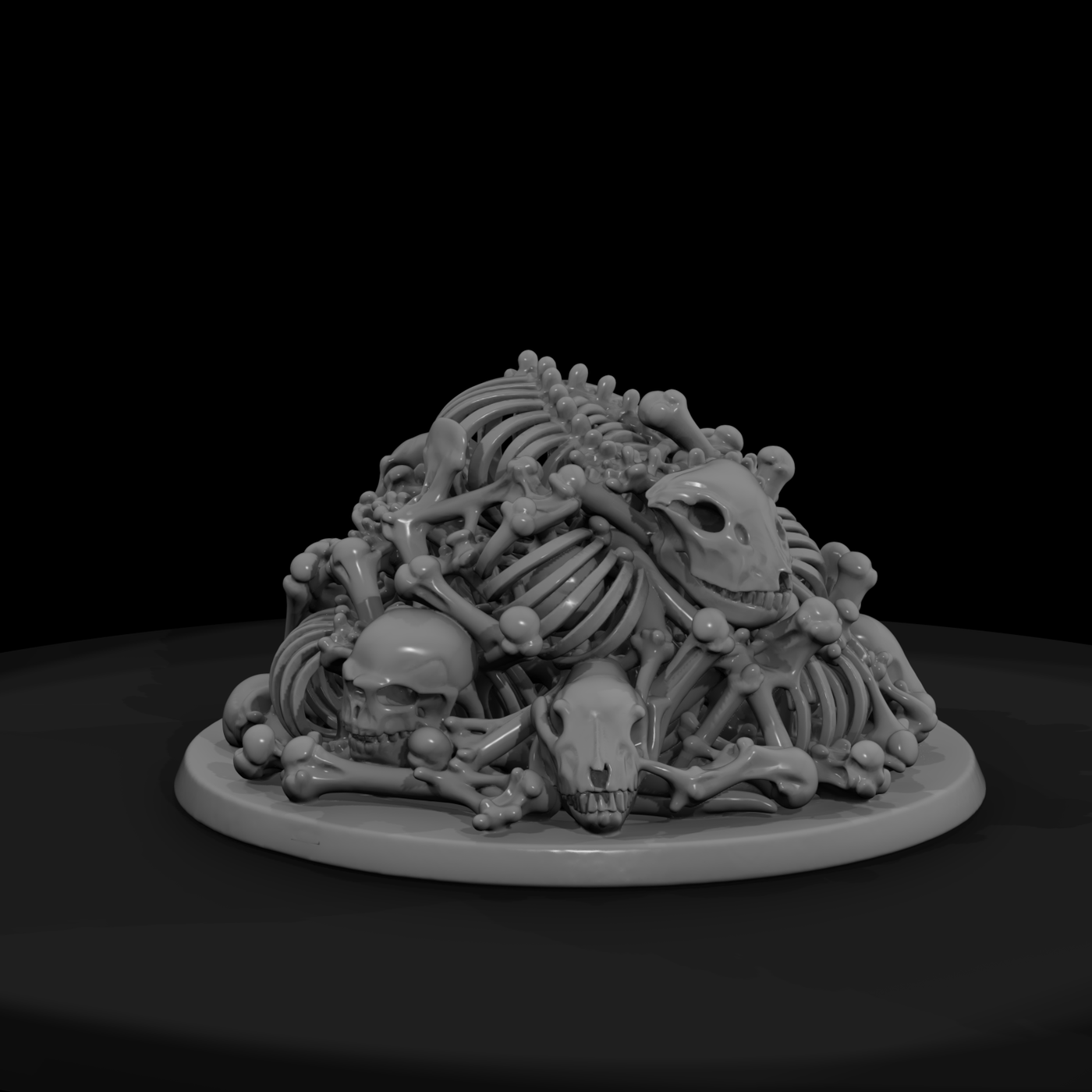 Stylized Mixed Skeleton Pile 3D Miniature Bz8W1Lge