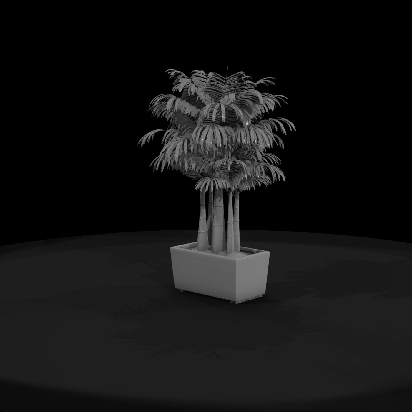 stylized-monochrome-cluster-palm-planter-3d-model