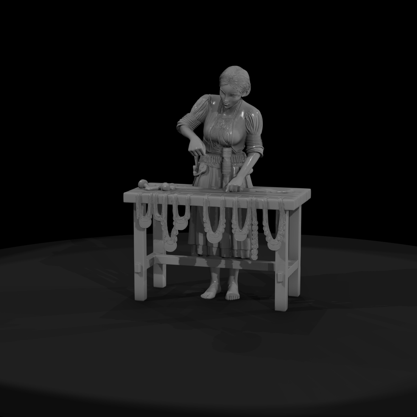 Stylized Jewelry Maker Figurine