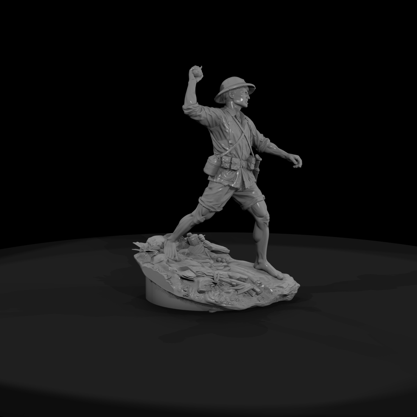 Viet Cong Grenadier Throwing a Grenade