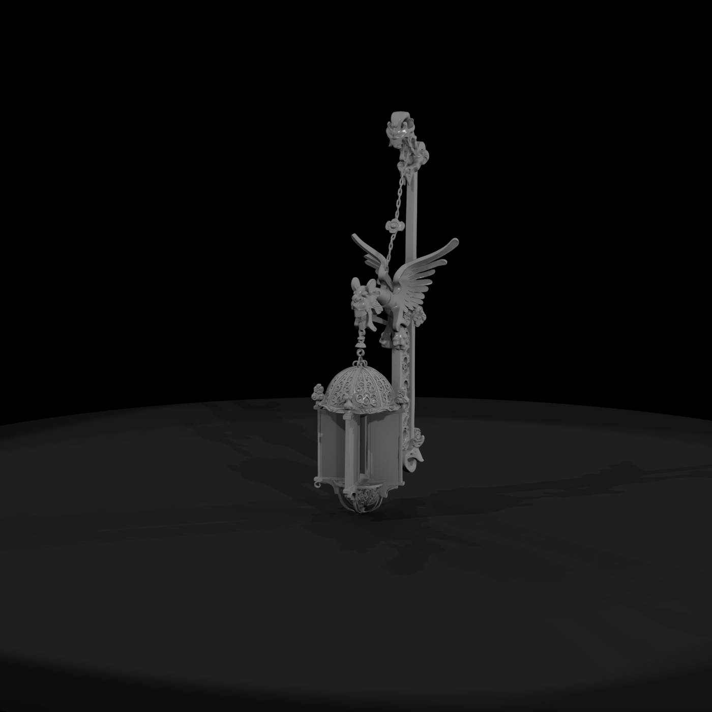 Gothic Griffin Wall Lantern Ornament