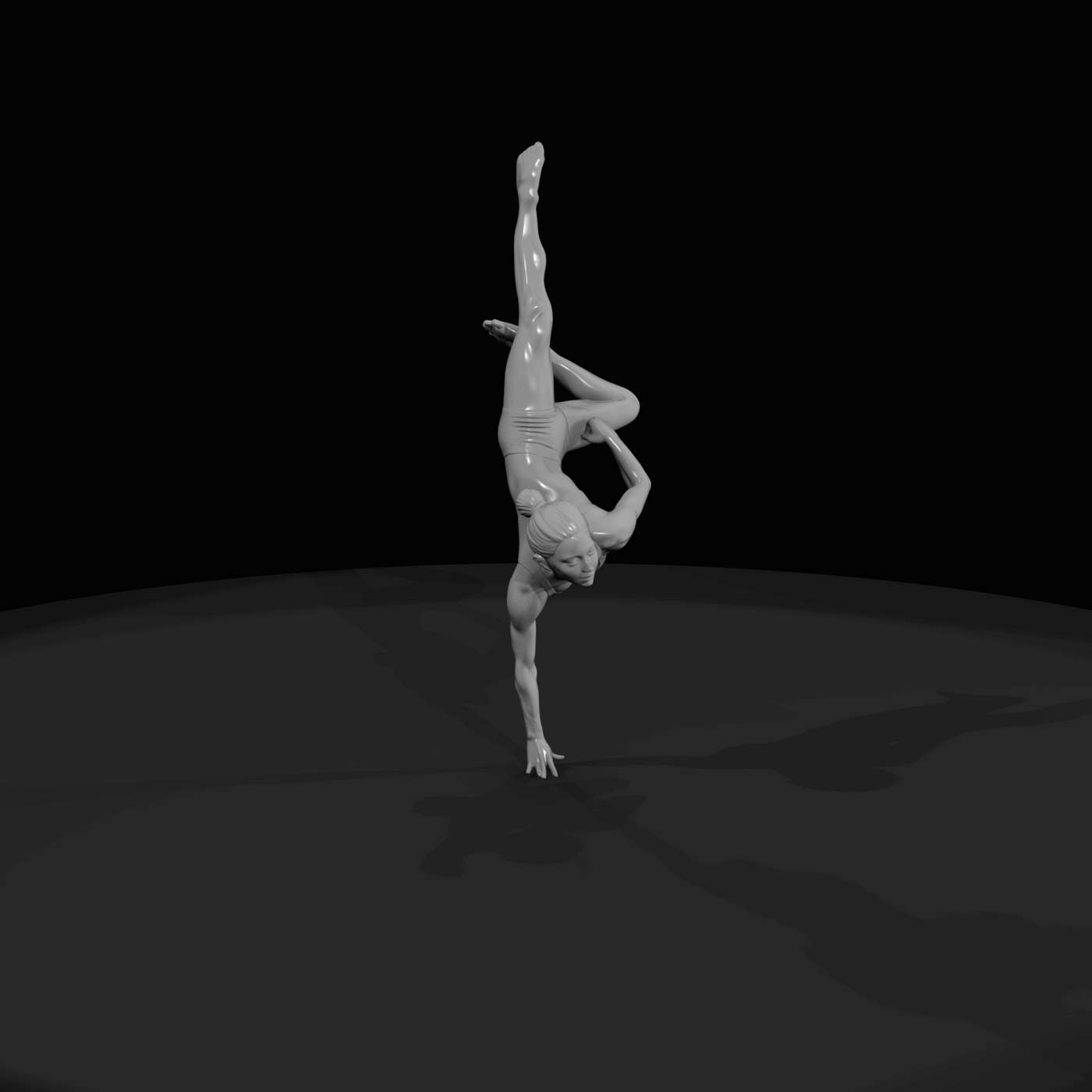 Acrobatic Dancer in Inverted Split