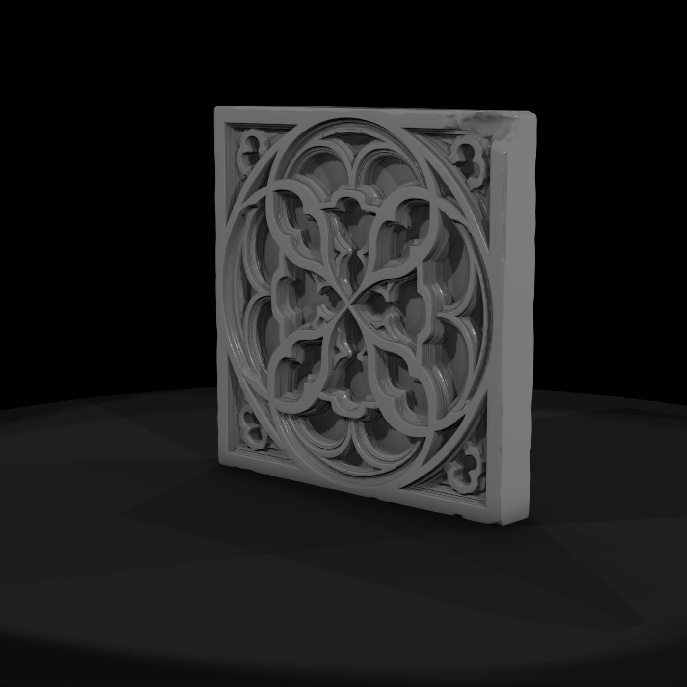 Gothic Quatrefoil Tracery Decorative Panel
