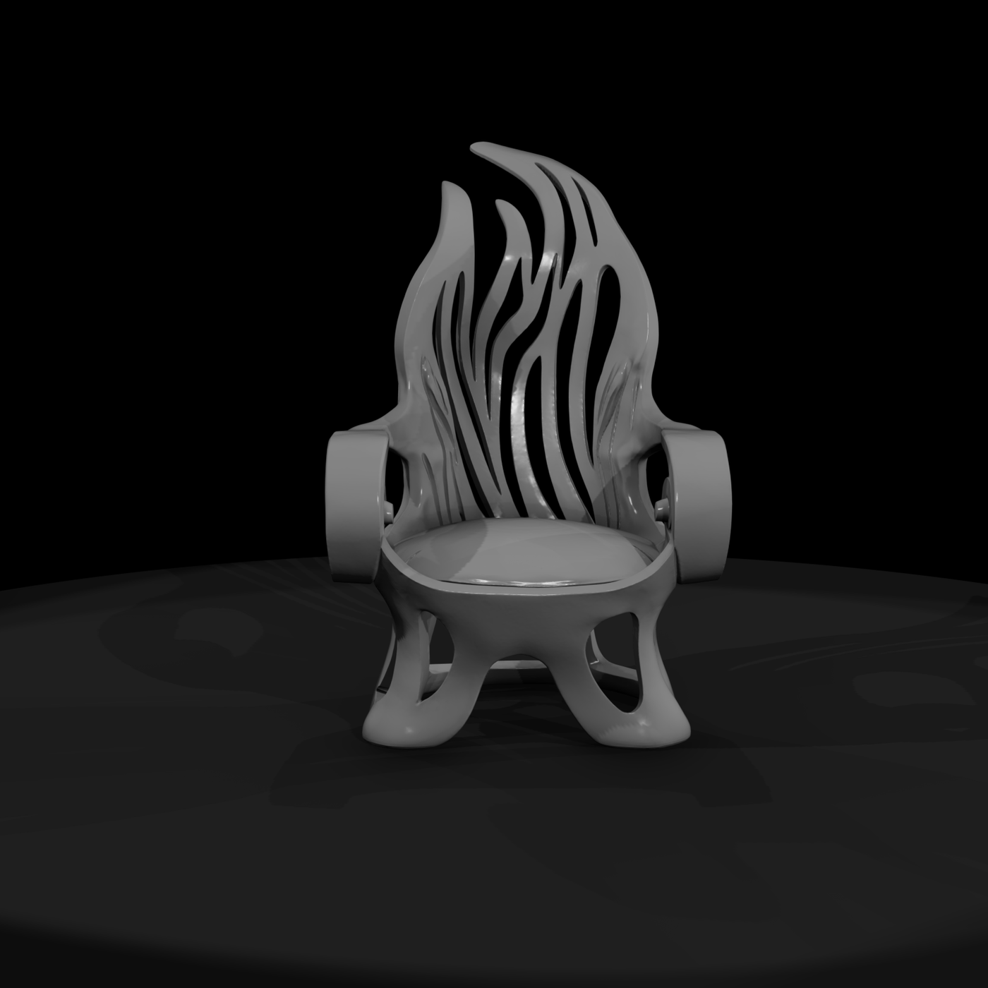 Flame Accent Armchair — Stylized Chair & Layouts