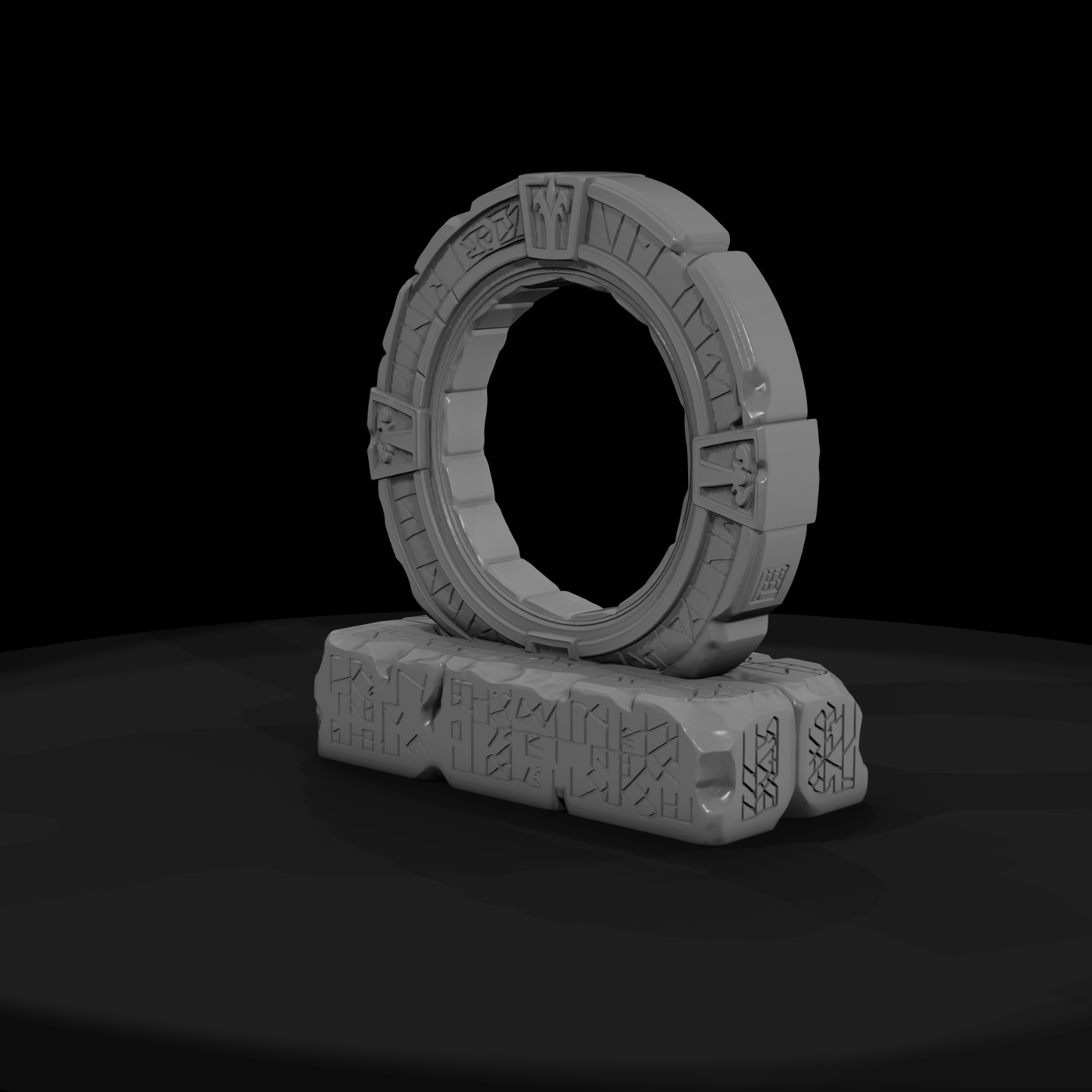 Stylized Nordic Runic Stone Portal 3D Model Pncq2W