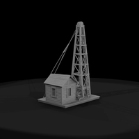 Wooden Oil Derrick with Engine House — thumbnail 3