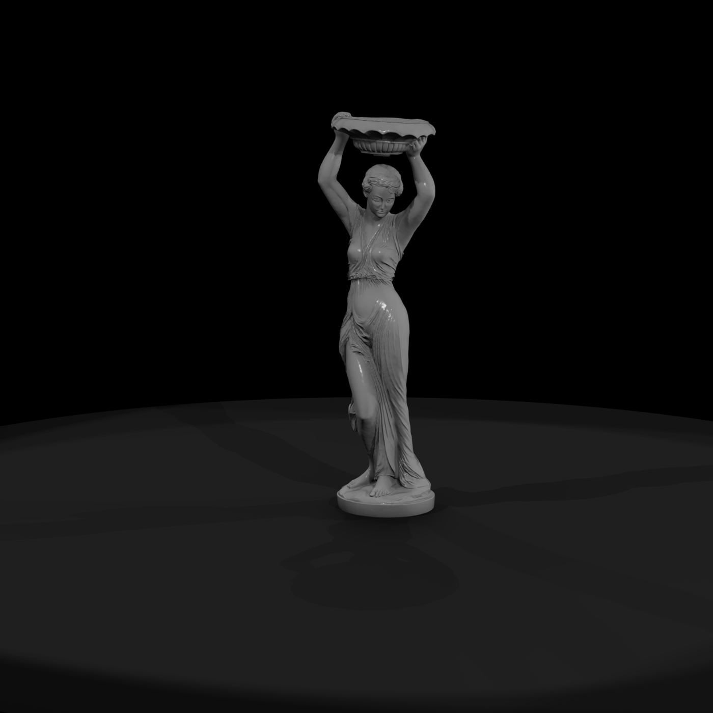 Neoclassical Female Planter Statue & Displays
