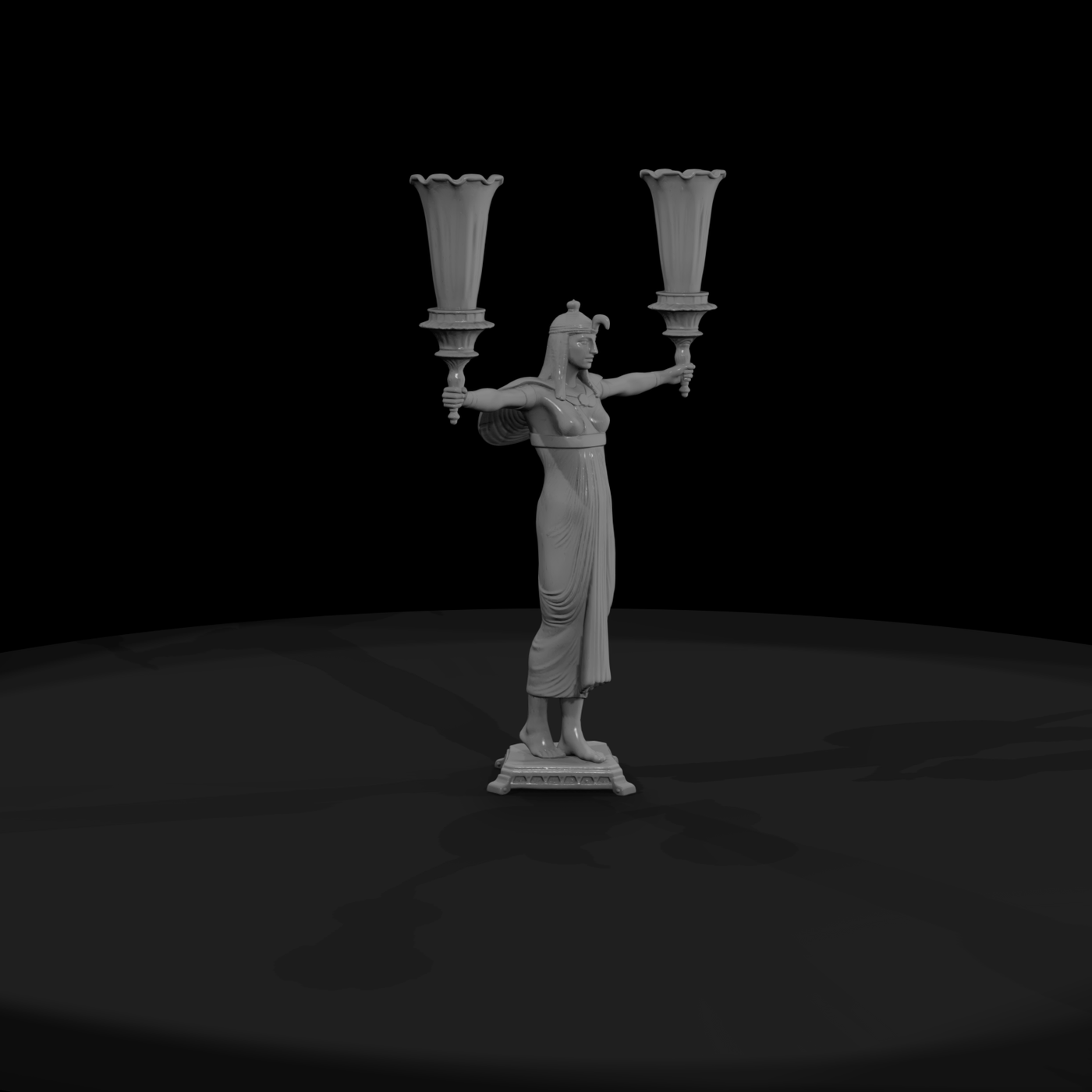 Egyptian Figural Torch Candelabra